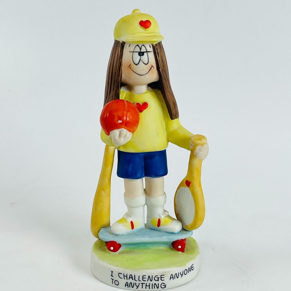 Cathy Guisewite Porcelain Figurine Vintage 1982 I Challenge Anyone George Good